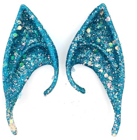 EIHI blau Weiche Elfenohren Latex Elfenohren für Kinder und Erwachsene, für Weihnachten, Halloween, Karneval, Partydekorationen Zubehör