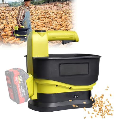ELIKBH Spandiconcime Alimentato a Batteria, spandiconcime Elettrico Portatile, 5,5 Litri, spandiconcime Portatile e spandiconcime, Regolazione della velocità a 6 velocità
