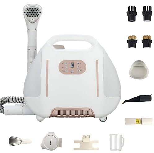 Pulitore portatile per tappeti, pulitore portatile per tappeti e tappezzeria, pulitore per auto/auto, aspirapolvere a vapore da 2600 W, vaporizzatore per indumenti, 42x28x37 cm