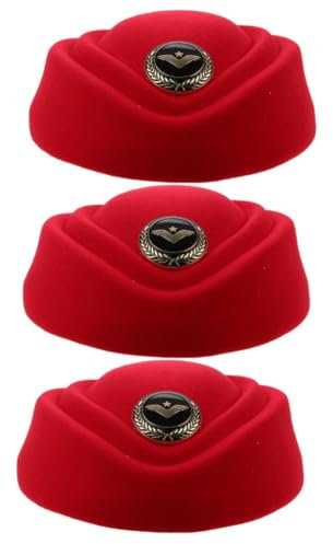 SHERCHPRY 3stücke Beret Hut Für Frauen Elegante Stewardess-mütze Für Cosplay Und Kostüm-Partys Für Flugbegleiterinnen Und Bühnenaufführungen