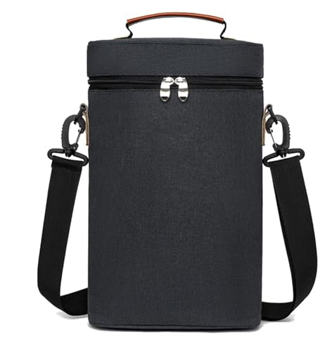 Flaschen-Wein-Tragetasche – Kühltasche für 2 Flaschen, isoliert, stilvolle Flaschen-Tragetasche, Wein-Geschenktasche, 2 Flaschen, wiederverwendbarer Weinträger mit Griff für Weihnachten und
