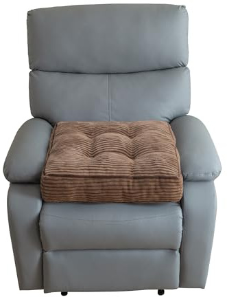 HIGOGOGO Tufted Corduroy Recliner Seat Cushion for Elderly, High Density Foam Large Square Seat Cushion for Recliner Chair, Floor Pillow, Office Chair, Car, No Pressure on Thighs, 20x20x4