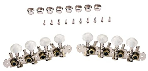 Gc602 Silver Metal Guitar Tuning Pegs 2pcs 4l and 4r round Button | Replacement for Old Tuning Pegs, Electric Guitar Parts, Helps Improve String Sound