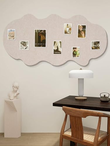 Wolken-Pinnwand zur Wandmontage, Korktafeln, Filz-Nachrichtenpaneele mit Reißzwecke, Kork-Pinnwand Wandtafeln für Wände, dicke Fotos, Memos, Büronotizen (Weiß)