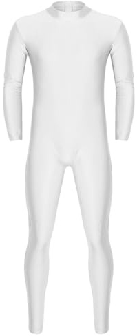 Riismen Traje De Cuerpo Entero para Hombre Mono De Manga Larga Overall para Baile Leotardo Ballet Traje Gimnasia con Cremallera