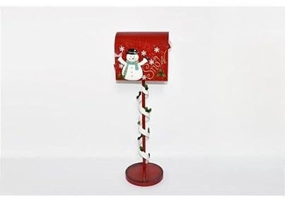 Chianese Cassetta delle Lettere Natalizia in Latta 90 cm con Decorazione Pupazzo di Neve – Cassettina Postale Decorativa per Lettere di Babbo Natale – Addobbo Originale per Interni ed Esterni