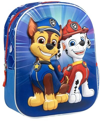 Chase och Marshall 3D Paw Patrol Barnryggsäck - Skolryggsäck för Barn Paw Patrol-fans, perfekt för dagis och resor