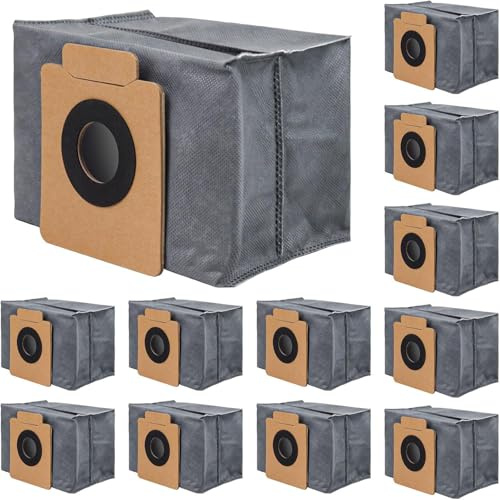 Juego de 12 bolsas prácticas de fácil instalación para aspiradoras, colección de telas no tejidas para alérgicos, suministros de aspiradora de oficina