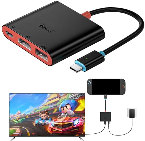 AriKroii Switch 2 TV Dock con Custodia in Alluminio,Portatile Base Support Compatibile con Nintendo Switc h 2 Console,3 in 1 Docking Station Supporto 4K HDMI/USB 3.0/PD 100W Port, Dock Switch 2