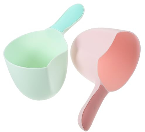 ABOOFAN 2pièces Louche Plastique Cuisine Et Salle De Bain Cuvette à Eau Multifonctionnelle Pour Arrosage Plantes Et Bain Manche Ergonomique Antibrûlure Résistante Et Facile à Nettoyer Acce
