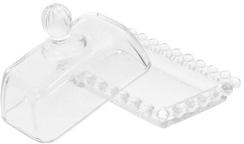 BESPORTBLE Beurrier Transparent en Verre avec Couvercle Mini Plateau à Beurre 1 Pièce Plat à Fromage Multifonction pour Desserts et Pique-Niques Récipient Cuisine Pratique et Élégant