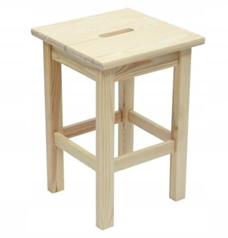 Jawor Holzhocker aus FSC-zertifiziertem Kiefernholz – Stabiler Holz Hocker für Küche und Wohnzimmer, 30x30x44 cm