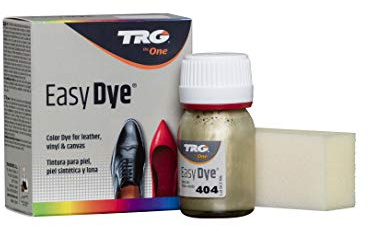 TRG The One - Tinte para Calzado y Complementos de Piel | Tintura para zapatos de Piel, Lona y Piel Sintética con Esponja aplicadora | Easy dye #404 Platino, 25ml