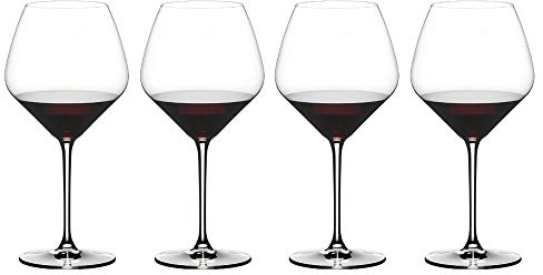RIEDEL Extreme Pinot Noir - Juego de 4 copas de vino, transparente