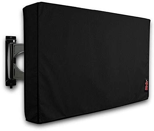 iBirdie Outdoor TV Cover 48 to 50 inch Weatherproof, Cover Size 47.5''L x 30''H, Waterproof for Outside Flat Screen 48 to 50 inch TV, Black, 600D Thick Fabric Screen Protector with Bottom