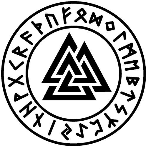 Samunshi® Aufkleber Valknut mit Runen A Vikings Wikinger für Auto Motorrad in 11 Größen und 25 Farben (10x10cm schwarz)