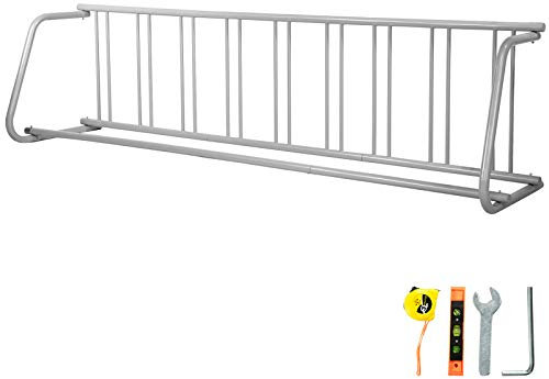 VEVOR Support de vélo, 9 supports, porte-vélos au sol 283,5 cm de longueur, support à vélos en grille tout en acier, support de rangement d'un seul côté pour garages, rues, cours
