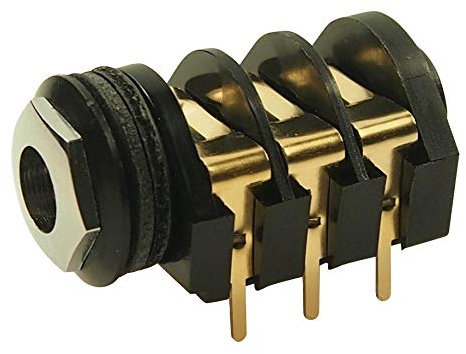 CL13345 Klinkenbuchse, 6,35 mm, Stereo, PCB-Halterung, für Telefon, Audio- und Videoanschlüsse, 1 Stück