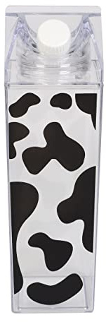 FveBzem Bouteille d'eau carrée en plastique sans BPA, anti-fuite, portable, réutilisable, en forme de carton de lait, idéale pour le fitness, la gym, le camping, le sport