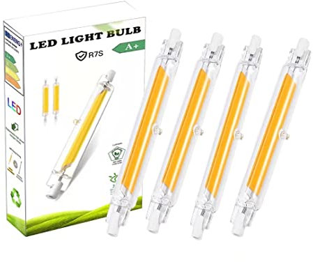 EIMOPE Lampadine a LED R7S 118mm 10W, R7S LED COB Dimmerabile Bianco Caldo 3000K 1000 Lumen, Equivalente Lampada Alogena J118 100W, Riflettore di Ricambio Risparmio Energetico Proiettore Lineare Luce