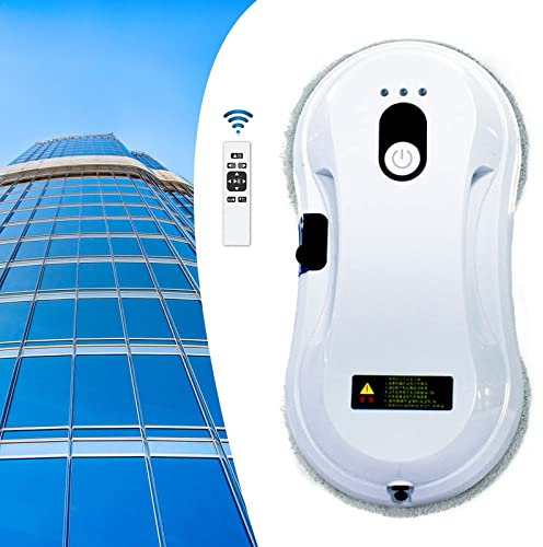 FONOBO Robot Nettoyeur de vitres avec télécommande, Robot de Nettoyage de vitres Intelligent à Forte Aspiration 2800 Pa, pour fenêtre/carrelage Toute Surface Lisse