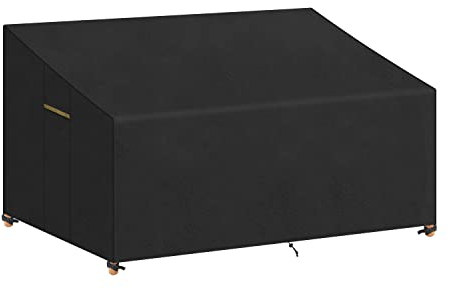 VANSHEIM Cubierta Sofa 3 Plazas Terraza Funda Sofá 3 Plazas Jardín Funda Protectora para Sofa de Jardin Fundas Impermeables para Muebles de Jardin Impermeable Anti UV Paño Polyester 200x99x61/89cm