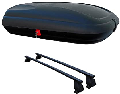 Portapacchi Auto Tetto 320 litri Nero - Barre Portatutto Resistenti Da Viaggio - Box Tetto Auto Ideale per Ogni Viaggio e Spostamento - compatibile con ogni modello - facile da installare e sicuro