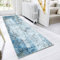 JURLEA Alfombra de Pasillo Antideslizante para Pasillos Cocina y Salón No se Cae Lavable Ligera Alfombra de Largo Recorrido (80 x 200 cm, Crema/Azul)