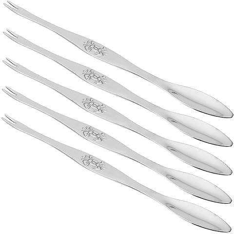 HEMOTON 5 Piezas Tenedor De Cangrejo De Acero Inoxidable Tenedores De Patas De Cangrejo Pico De Langosta Herramienta Cascanueces Selecciones De Mariscos Tuercas Coreano Tenedor De Cuero