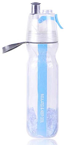 Botella de agua de 500ml con spray nebulizador,Botella de spray portátil a prueba de fugas 2 en 1 Botella de spray para beber al aire libre Ciclismo Escalada Deportes Camping (azul)