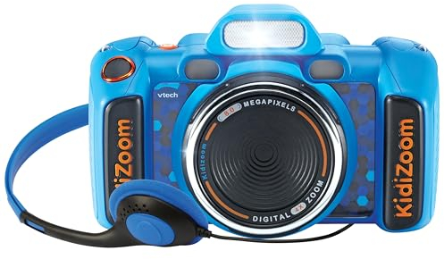 VTech - Kidizoom Duo FX Azul, Cámara de Fotos Infantil, Selfies, Vídeo, Pantalla a Color, Estudio de cómic, Filtros y Efectos Divertidos, Regalo para niños de 4 a 12 años, Contenido en español