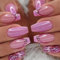 Ceboic 24 Stück Sarg Nägel Zum Aufkleben Mittellang French Rosa Lila Glitzer Kunstnägel Press on Nails Acryl Künstliche Nägel mit Nagelkleber Aufkleber Square Fingernägel Fake Nails für Frauen