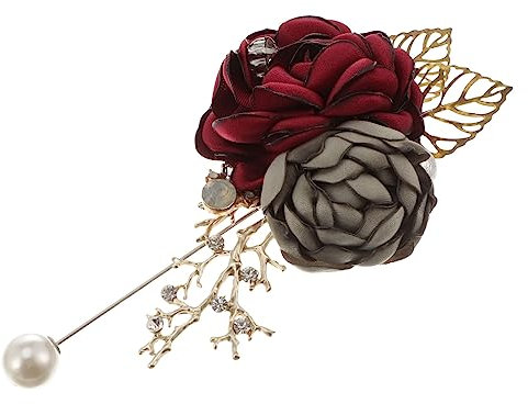 Amosfun 1stück Blumige Stoffbrosche Mit Perle Modisches Accessoire Für Damen Zufälliger Stil Für Kleidung Taschen Oder Hüte Kreative Und Dekorative Ergänzung