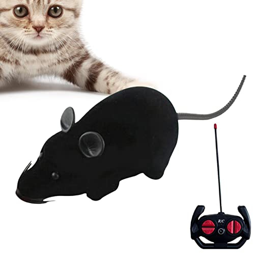 Meindin Katzenspielzeug Elektrisch Spielmaus, Elektrische Maus Für Katzen, Beflockungsmaus Spielzeug Interaktives Katzenspielzeug, Aufziehmaus Für Katzenauslauf Und Gegen Langeweile, Schwarz, Grau
