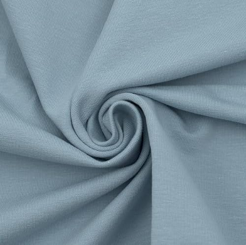 STOFFKONTOR Sweatshirtstoff Baumwollstoff Stoff French Terry - Meterware, Farbe Blau - Öko-Tex Standard 100 - zum Nähen von Sweatshirts, Pullovern, Jogginganzügen, Kinderkleidung uvm.