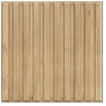 KASARO Lot de 12 panneaux muraux à lattes en bois 3D pour décoration murale d'intérieur, panneaux texturés cannelés en PVC avec colle – Panneaux muraux d'accentuation pour salon, chambre à coucher,