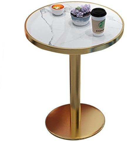 DMCHENGMA Runder Bartisch, Marmorplatte, hoher Tisch mit Rutschfester, Stabiler Basis, Pub-Bistrotisch, Moderne Cocktailtische für Partys, Wohnzimmer, Küche, Esszimmer(Size:55x75cm)