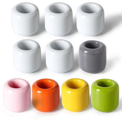 Lot de 10 Gobelets à Bougies - Mini Bougeoirs en Céramique, Parfumés, Simples et en Colonne - Décoration