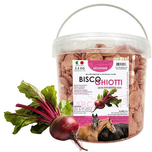 BISCOGHIOTTI Biscotti Artigianali alla BARBABIETOLA ROSSA per Cavalli 2,5 KG Made in Italy