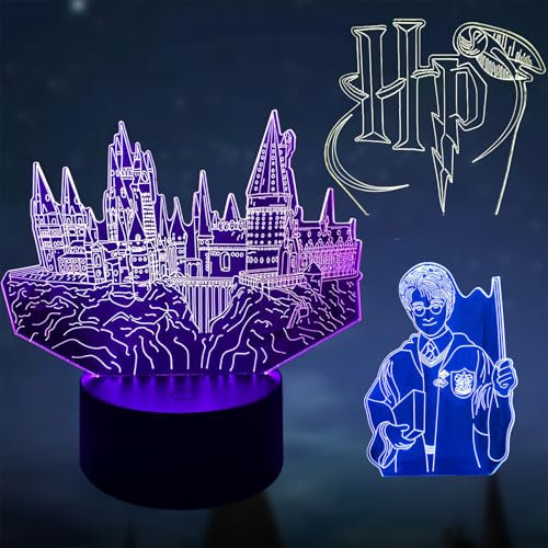 Deluisho Anime 3d Lámpara, Anime 3d Led Night Light,Lámpara, Luz Nocturna Estereoscópica de 16 Colores con Toque Inteligente, Regulable y Visual