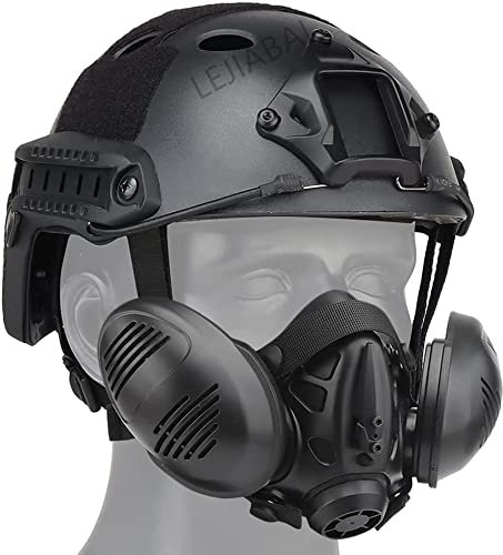 ANSNOW Pj Type Verstellbarer Schnellhelm Und Airsoft-Schutzmaske Mit Atemschutz, Kombi-Set, Ausgestattet Mit Seitenschienen Und Multifunktionaler Nvg-Schutzhalterung