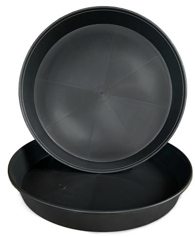 Growcery Plant Pot Saucers 30cm 35cm 40cm 45cm, plant trays for pots, drip tray, flower pot saucers, heavy duty plant pot trays, watering trays for plants (35CM, 2, Package Quantity)