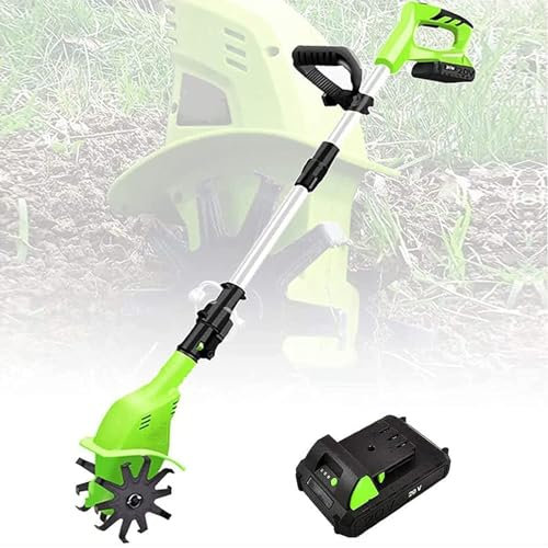 sjdoPulse Motoculteur, Motoculteur Électrique sans Fil avec Batterie Au Lithium Rechargeable De 4000 Mah Et Chargeur, Motoculteur Portable, Motoculteur Rotatif, Jardin, Champ