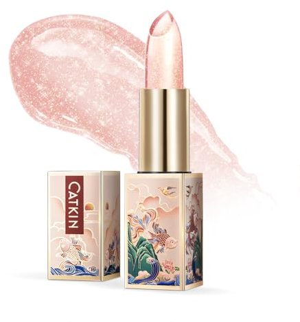 CATKIN Feuchtigkeitsspendender Lippenbalsam, Farbwechsel Lippenstift, Lippenpflege mit Farbe für Trockene & Spröde Lippen, mit Hyaluronsäure & Vitamin E, Aufpolsternd & Pflegend, Vegan, 3.5g