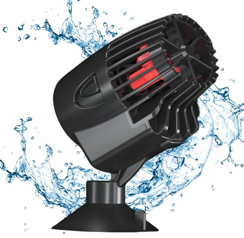 WIYETY Pompa di flusso per acquario, 3000 l/h, ultra silenziosa, girevole a 360°, con ventosa, regolabile per acquari di acqua dolce e salata, cavo da 2 m (nero)