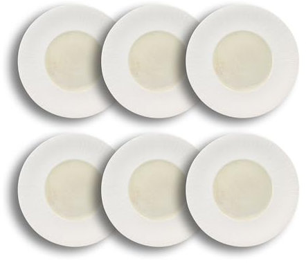 OGO LIVING - Lot 6 assiettes plates urus 28.5cm porcelaine beige et blanc - 2614731