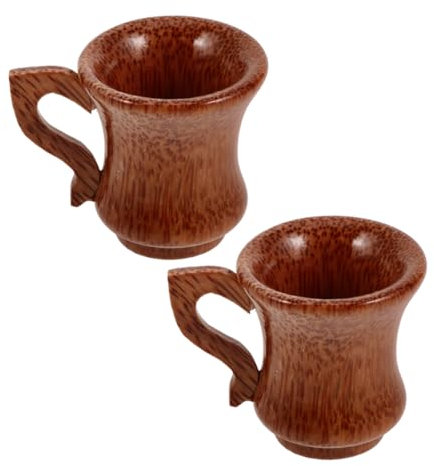 OKUMEYR 2stücke Holzbecher Für Wein Und Andere Getränke Runde Weingläser Aus Kokosnuss-holz Multifunktionale Trinkbecher Für Heiße Und Kalte Drinks