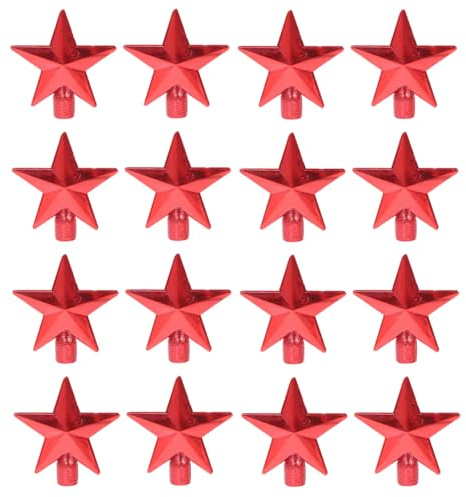 Garneck 20st Mini-weihnachtsbaumspitzenstern Weihnachtsschmuck Christbaumspitze Beleuchtet Weihnachtsstern Mini-baumkronensterne Glitzersterne Baumspitze -baumstern Rot Plastik
