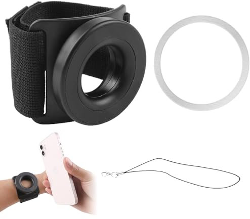 Ghjkldha Wrist Phone Mount, 2.7x6.9x6.1cm, 360 Degree Rotatable Cellphone Holder, Portable Smartphone Stand, Adjustable Phone Support for Running, Hiking, Outdoor Activities, Dark