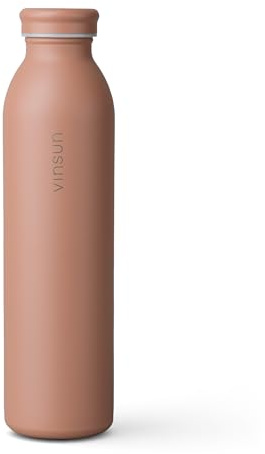 Vinsun Botella Agua Acero Inoxidable 600ml - a Prueba de Fugas, Doble Pared | apta para Ácido Carbónico, sin BPA - Botella Termica para Deporte, Oficina